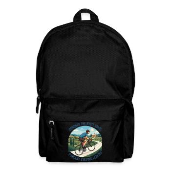 Conquer The White Roads Vintage-Radsportplakat - Rucksack - Schwarz - Vorne