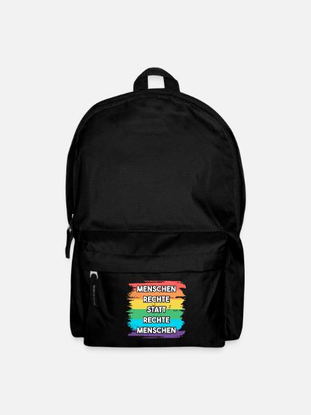 Menschenrechte statt rechte Menschen LGBT Vielfalt - Rucksack - Schwarz