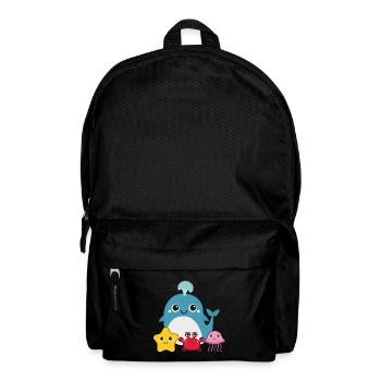 Kleiner Wal mit Freunden - Rucksack - Schwarz - Vorne
