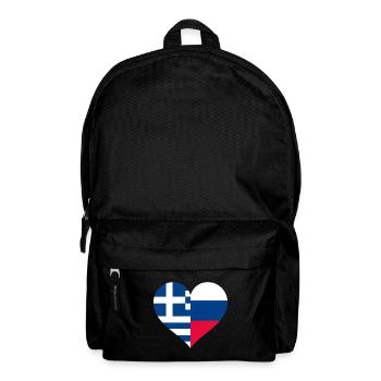 Griechenland Russland Flagge Liebe - Rucksack - Schwarz - Vorne