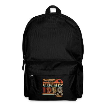 Geburtstagsgeschenk - geboren im Januar 1956 - Rucksack - Schwarz - Vorne