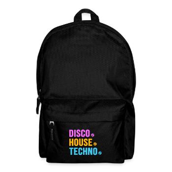 Disco House Techno ballern hard Bass Rave - Rucksack - Schwarz - Vorne