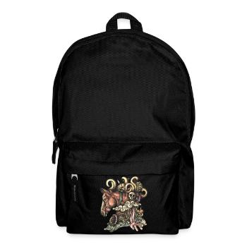 Pferdegekritzel flach - Rucksack - Schwarz - Vorne