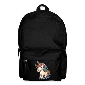 Licorne colorée douce mignonne bande dessinée bande dessinée - Sac à dos - noir - Devant