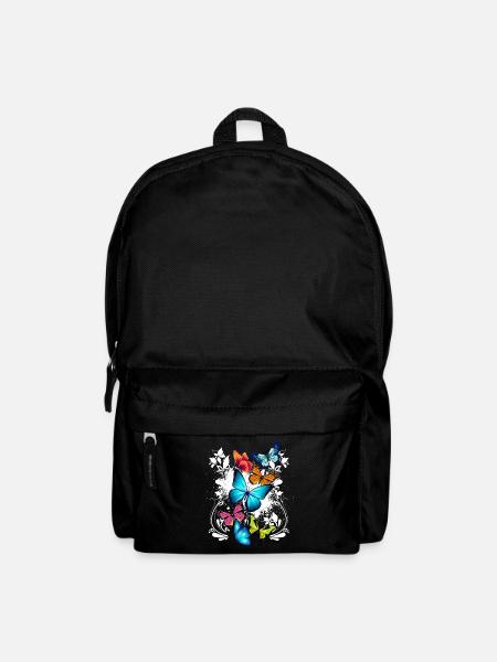 Fleurs de papillon Ornement Splash Art - Sac à dos - noir
