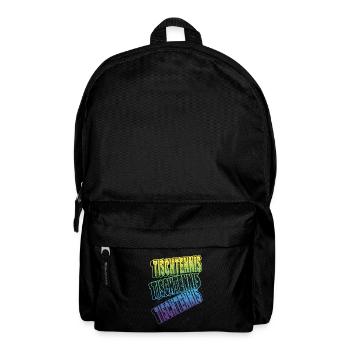 Tischtennis Schrift Spruch Bunt Sport Verein Fan - Rucksack - Schwarz - Vorne