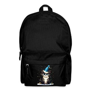 Silvester Katze Happy New Year Neujahr Party Feier - Rucksack - Schwarz - Vorne