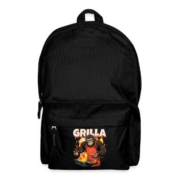 Grillen Grilla Griller Gorilla BBQ Spruch Lustig - Rucksack - Schwarz - Vorne