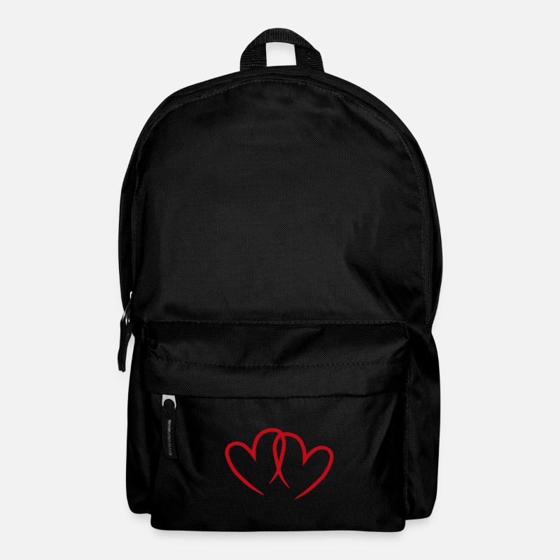 Rote, offene Herzen. - Rucksack - Schwarz