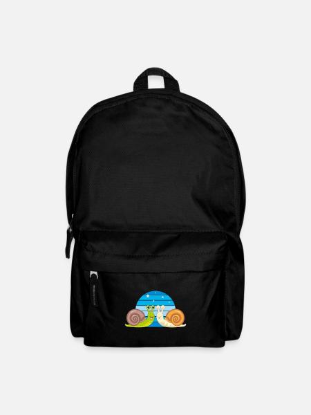 Zwei lustig lächelnde Schnecken - Rucksack - Schwarz