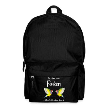 Ein Leben ohne Finken - Prachtfink - Vögel - Vogel - Rucksack - Schwarz - Vorne