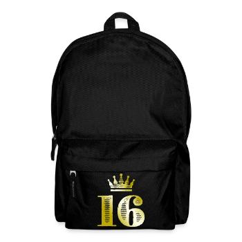 16 Chiffre Couronne Or - Sac à dos - noir - Devant