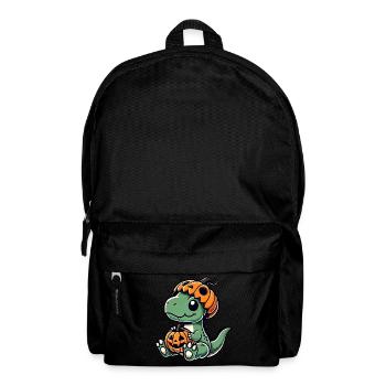 Mignon Halloween Dino T-Rex Dessin animé Citrouille - Sac à dos - noir - Devant