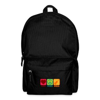 Viola Player Violin Player Girl Sayings Peace Love - Backpack - black - Front