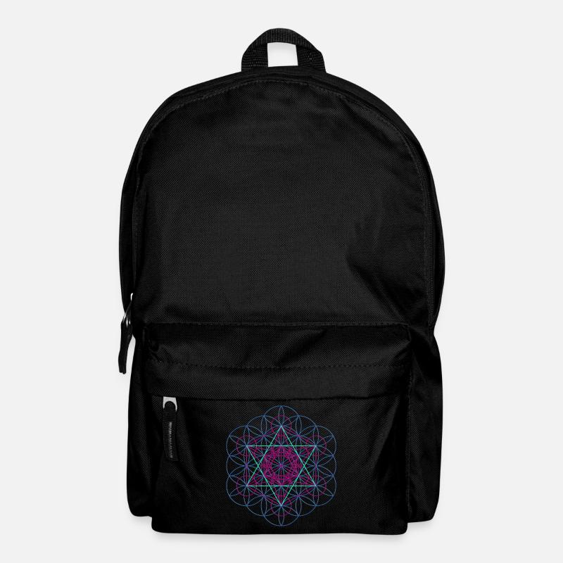 Blume des Lebens - free Metatronwürfel - Rucksack - Schwarz
