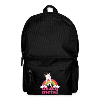 Lustig Death Metal Einhorn Katze Regenbogen Metal - Rucksack - Schwarz - Vorne