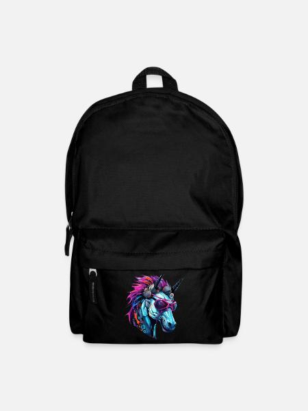 Cool Einhorn-Zweihorn - Cyberpunk Stil - Rucksack - Schwarz