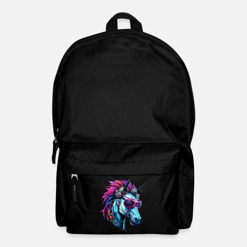 Cool Einhorn-Zweihorn - Cyberpunk Stil - Rucksack - Schwarz