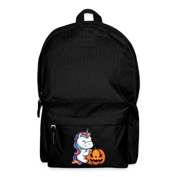 Süßes Halloween-Einhorn mit Kürbis - Rucksack - Schwarz - Vorne