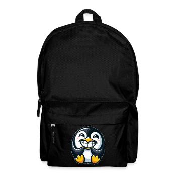 Cute Penguin Teeth Show Cartoon Illustration - Backpack - black - Front