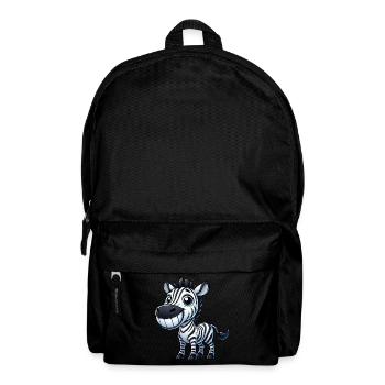 zèbre sourire dent dessin animé bonheur joie rire - Sac à dos - noir - Devant