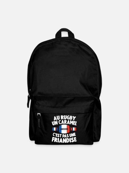 Au Rugby Un Caramel C'est Pas Une Friandise Cadeau - Sac à dos - noir