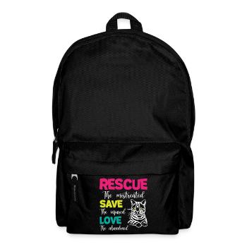Rescue Save Love Cats - Rucksack - Schwarz - Vorne