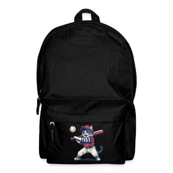Katze Baseball - Rucksack - Schwarz - Vorne