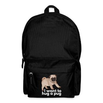 Je veux embrasser un carlin - chien mignon et drôle - Sac à dos - noir - Devant