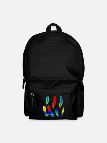 Papagei Federn - Rucksack - Schwarz