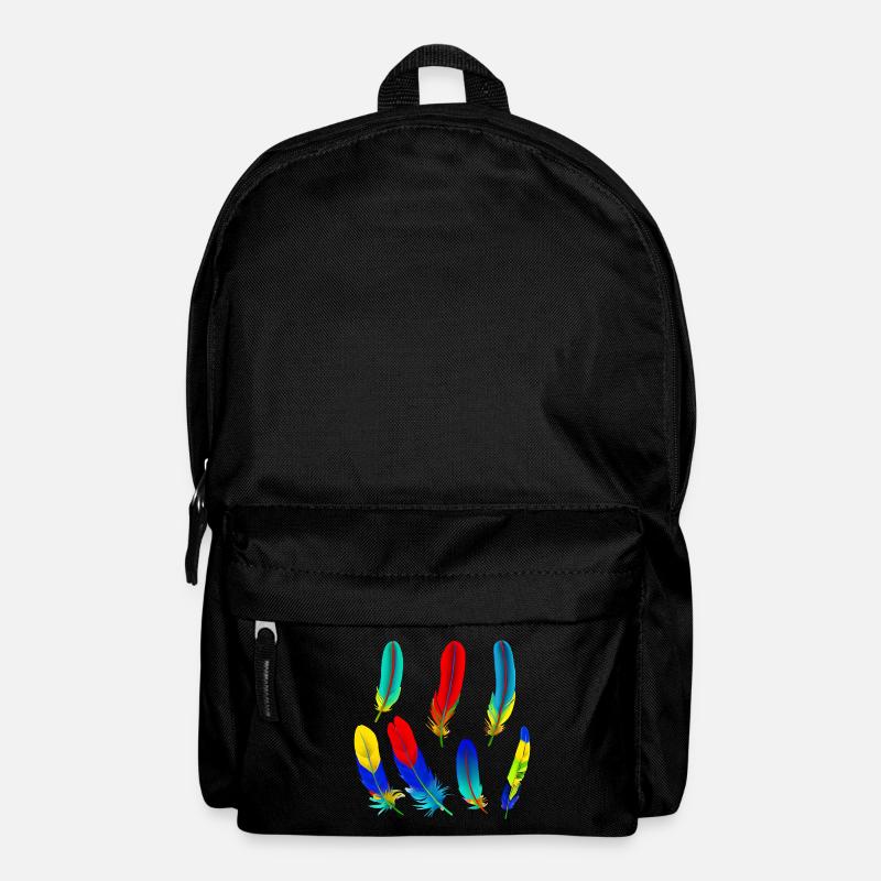 Papagei Federn - Rucksack - Schwarz