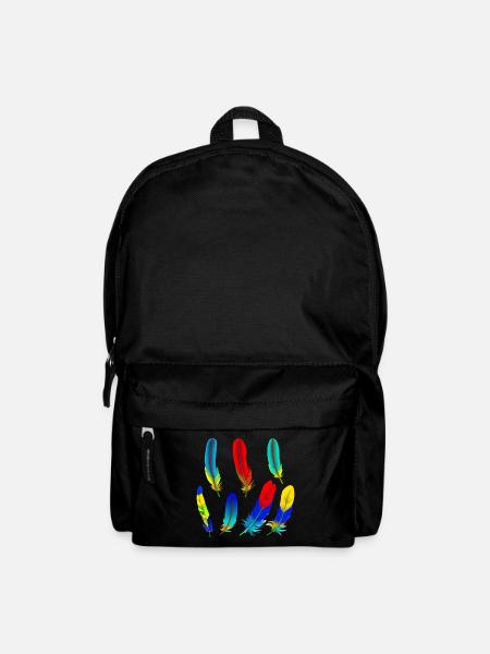 Papagei Federn - Rucksack - Schwarz