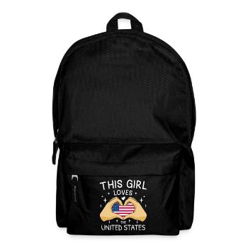 USA Flagge Amerika Fahne Stars & Stripes Patriot - Rucksack - Schwarz - Vorne