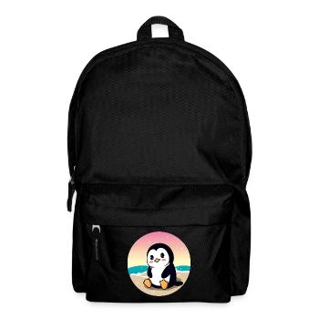 Pingouin de plage au coucher du soleil - Sac à dos - noir - Devant