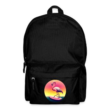 Surfing flamingo in sunset - Backpack - black - Front