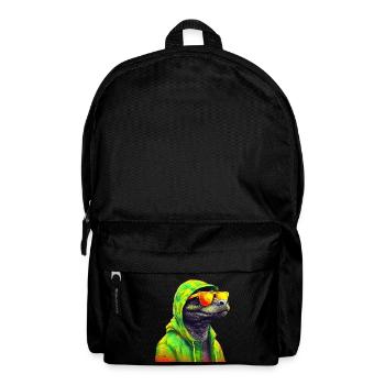 Crocodile with sunglasses Alligator Caiman Reptile - Backpack - black - Front