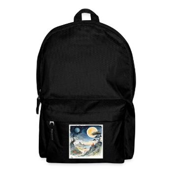 Night dreamscape cartoon - Backpack - black - Front