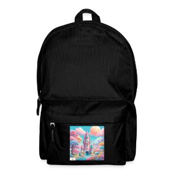 Pastel castle dreamscape - Backpack - black - Front