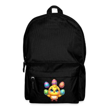 Ostern Huhn Küken Osterei bunte Eier jonglieren - Rucksack - Schwarz - Vorne