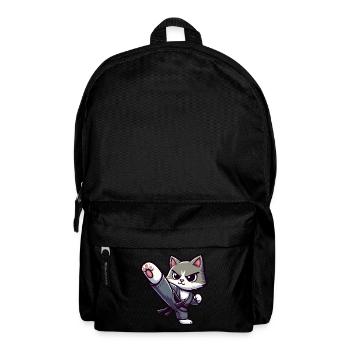 Chat arts martiaux dessin animé Combat de chat - Sac à dos - noir - Devant