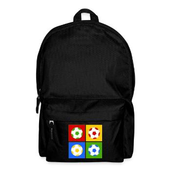 Fußball Pop-Art - Rucksack - Schwarz - Vorne