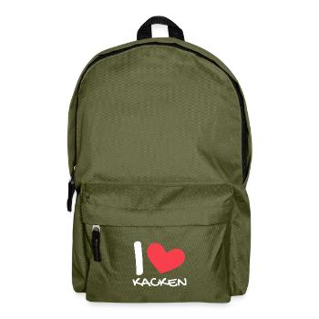 I love kacken - Rucksack - Olivgrün - Vorne