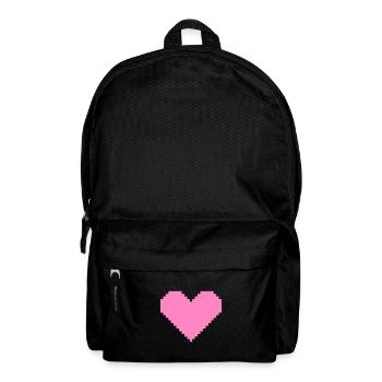 Pixel coeur rose - Sac à dos - noir - Devant