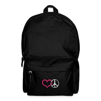 Heart and peace symbol peace - Backpack - black - Front
