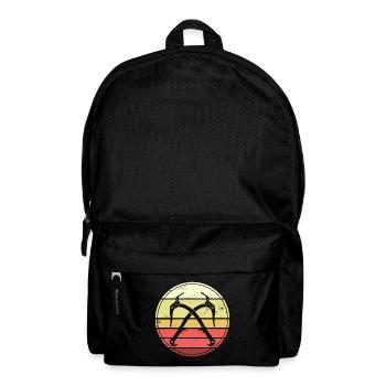 Eisklettern Retro Eispickel Eiskletterer - Rucksack - Schwarz - Vorne