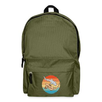 Zebrahai Weißspitzenriffhai - Rucksack - Olivgrün - Vorne