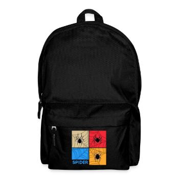 spider retro spider web networker arachnoidea - Backpack - black - Front