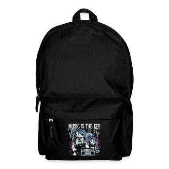 music is the key Dog and Cat Love of Animals - Backpack - black - Front