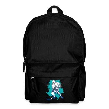 hockey puck hockey player attacking cool polar bears - Backpack - black - Front