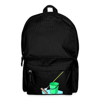 cleaning cleaning woman broom wischmop53 - Backpack - black - Front
